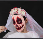 Halloween Bride Veil Vintage Rose Flower gothic Dark Headdress Ghost Bride Set