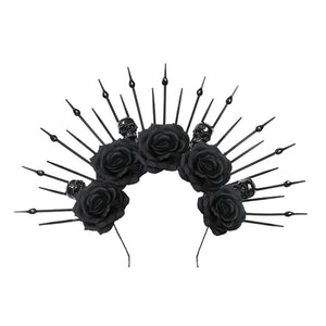 Skull with Rhinestones Headband Gothic Queen Headband Costume Cosplay Performance Props