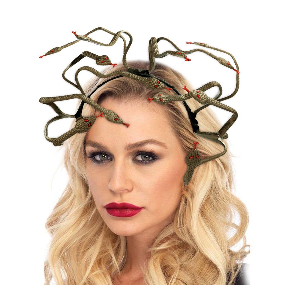Halloween Mardi Gras Carnival Stage Props Headwear Medusa Snake Cosplay Headband