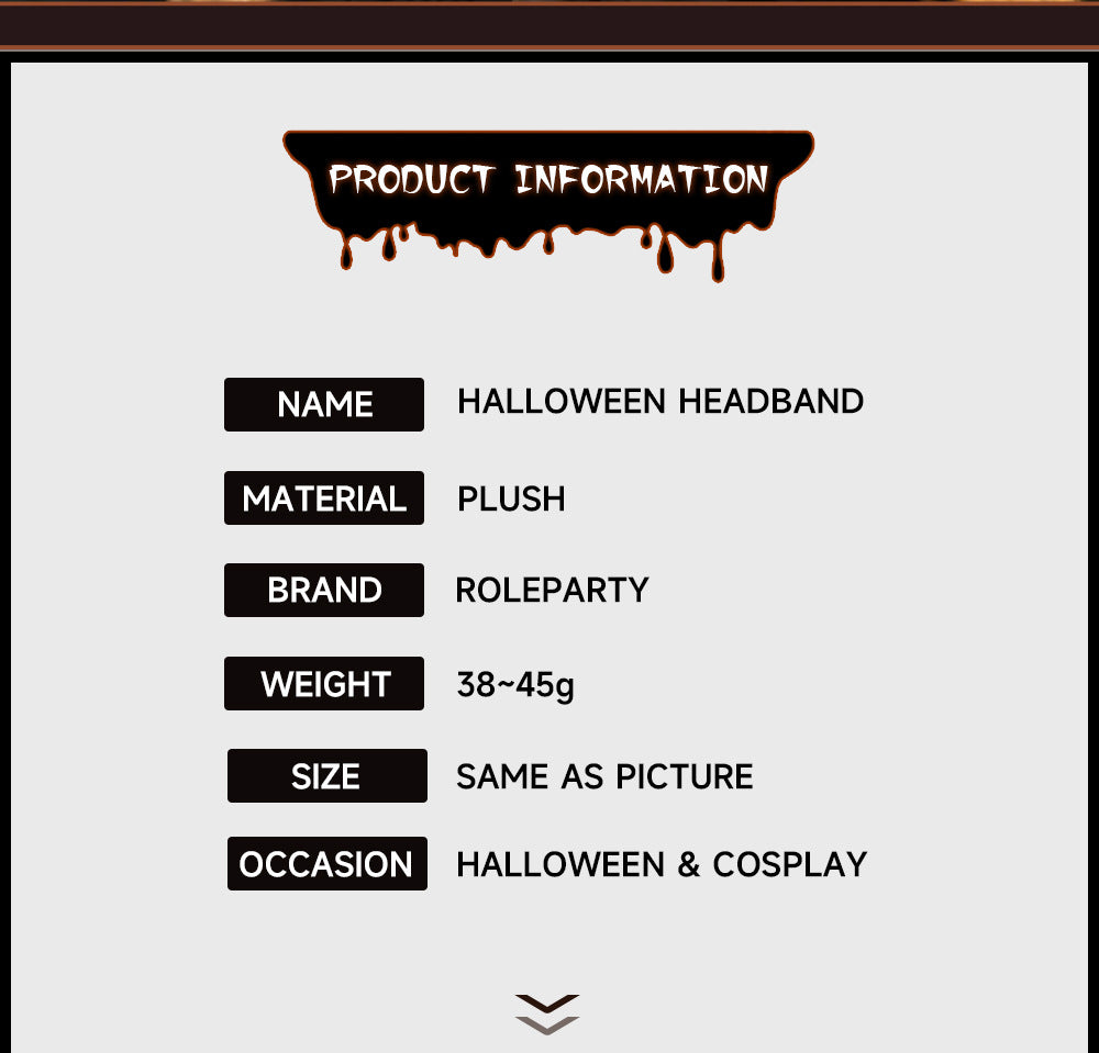 New Halloween Cotton-Filled Pumpkin Spider Bat Headband Party Dance Festival Hair Accessories Props