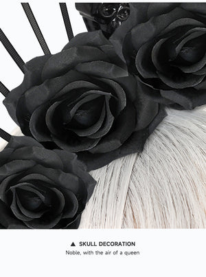 Skull with Rhinestones Headband Gothic Queen Headband Costume Cosplay Performance Props