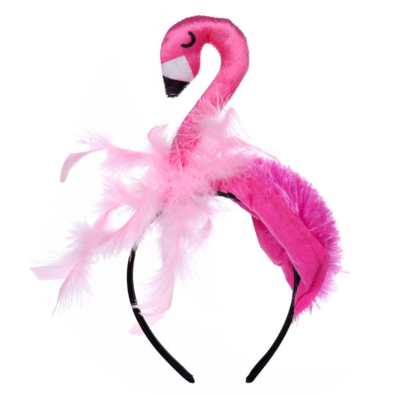 Flamingo Hair Clip Cosplay Costume Props Hair Hoop Valentine's Day Birthday Party Costume Hair Accessories