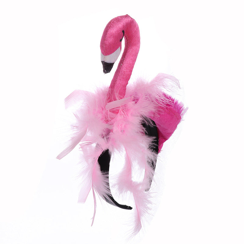 Flamingo Hair Clip Cosplay Costume Props Hair Hoop Valentine's Day Birthday Party Costume Hair Accessories