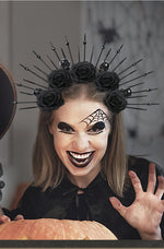 Skull with Rhinestones Headband Gothic Queen Headband Costume Cosplay Performance Props