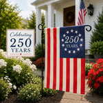 250th Anniversary Betsy Ross Flag, Patriotic 2026 Garden Flag, Fourth of July Porch Decor, Semiquincentennial Yard Flag, Made in USA