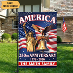 250th Anniversary USA Garden Flag, Patriotic Eagle Yard Decor, 1776-2026 America 250th Birthday Outdoor Flag, 4th of July Porch Decor