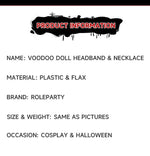 New Halloween WOODOO Doll Necklace Headband Costume Accessories