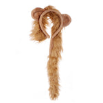Halloween Costume Plush Lion Gloves Tail Headband Set Performance Costume Accessories Cosplay Props