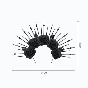 Skull with Rhinestones Headband Gothic Queen Headband Costume Cosplay Performance Props