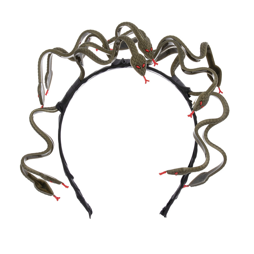 Halloween Mardi Gras Carnival Stage Props Headwear Medusa Snake Cosplay Headband