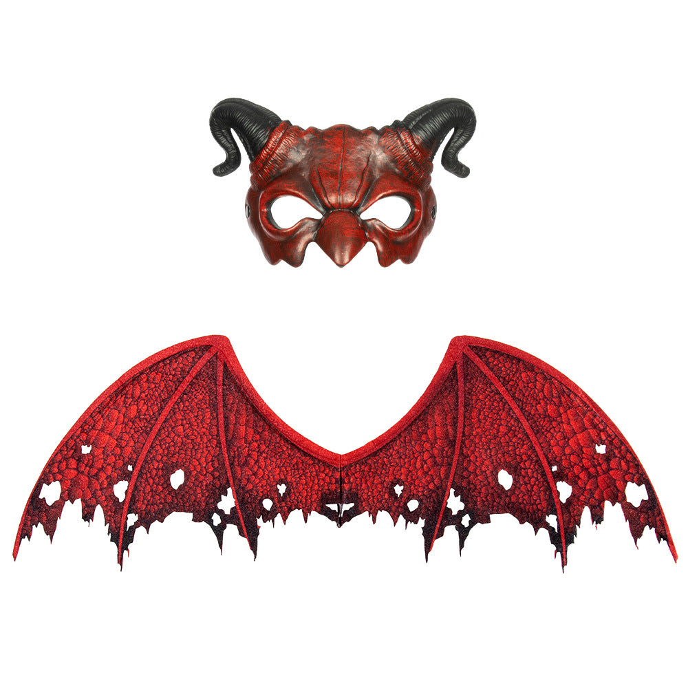 New Halloween Non-Woven Fabric Demon Wings Mask Set