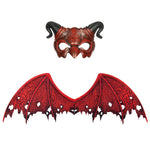 New Halloween Non-Woven Fabric Demon Wings Mask Set