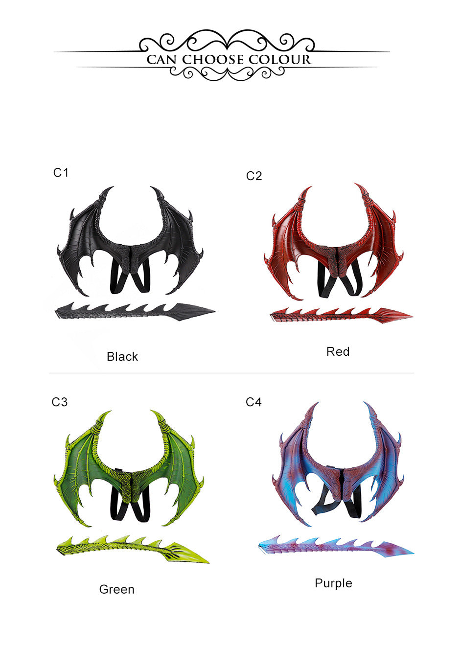 Halloween Children's Dragon Set Dragon Mask Wings Tail Three-Piece Set Cosplay Costume Props