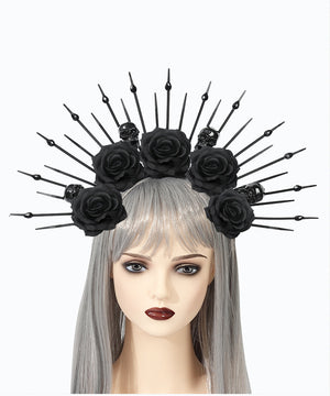 Skull with Rhinestones Headband Gothic Queen Headband Costume Cosplay Performance Props