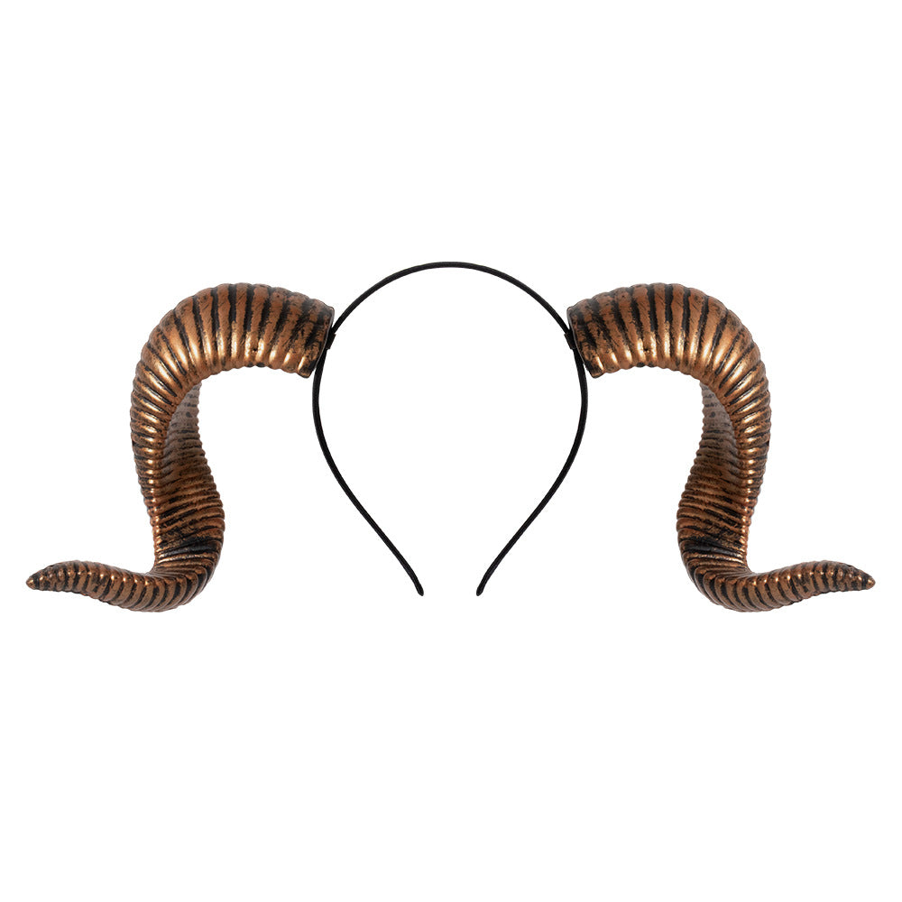 Halloween Party DIY Detachable Props RP Curved Sheep Horn Headband Festival Party Performance Headband