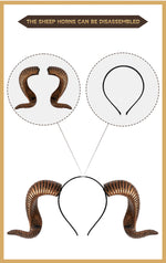 Halloween Party DIY Detachable Props RP Curved Sheep Horn Headband Festival Party Performance Headband