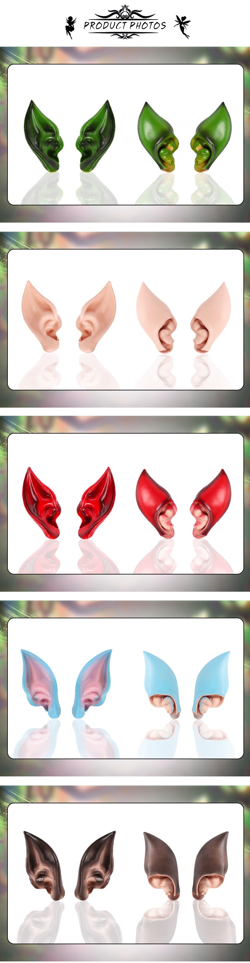 New Halloween Latex Elf Ears Avatar Demon Witch Party Costume Props Cross-Border Exclusive