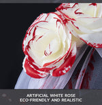 Halloween Bride Veil Vintage Rose Flower gothic Dark Headdress Ghost Bride Set