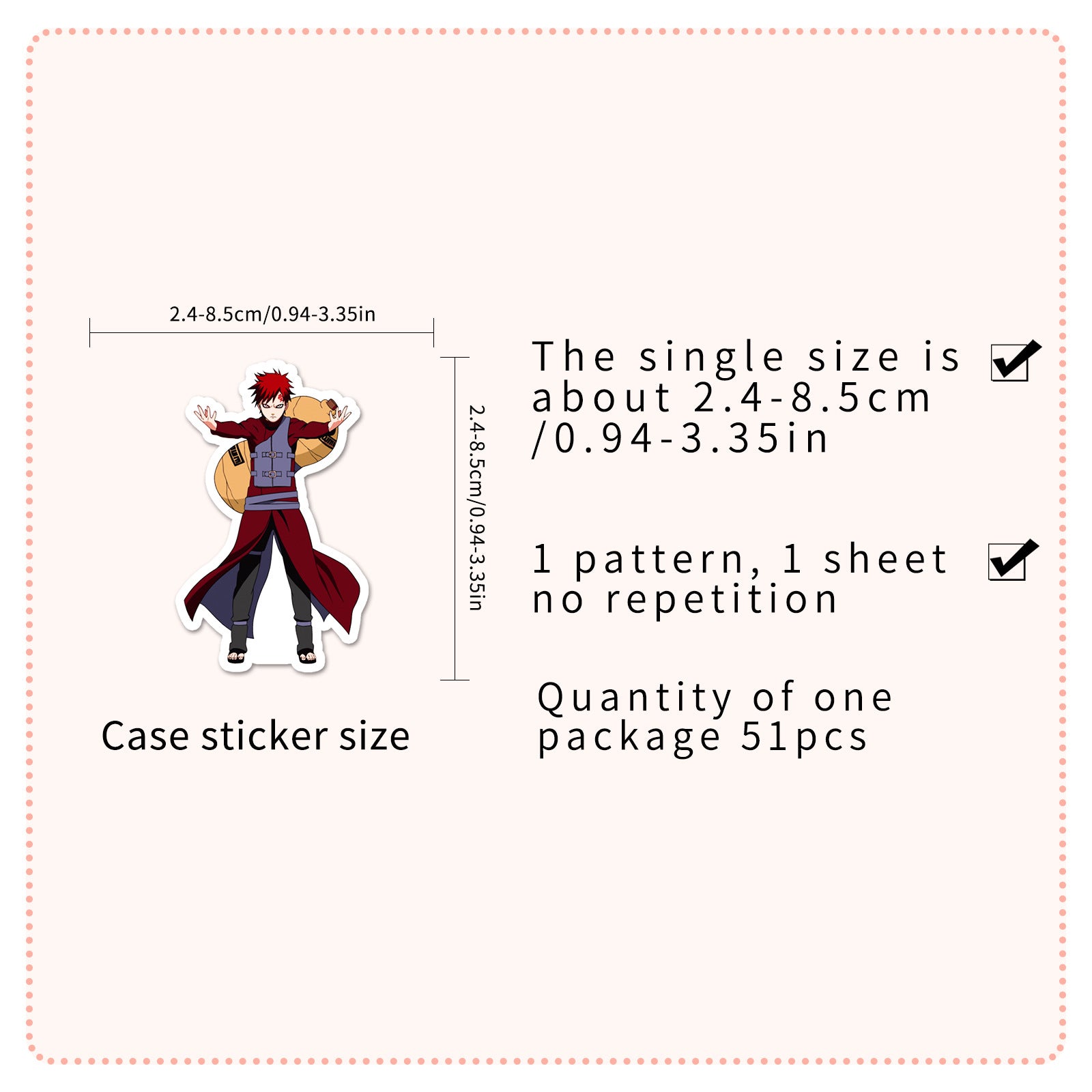 Gaara Anime Naruto Stickers