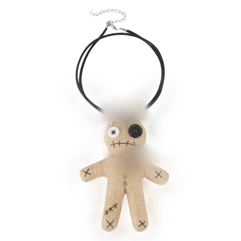 New Halloween WOODOO Doll Necklace Headband Costume Accessories