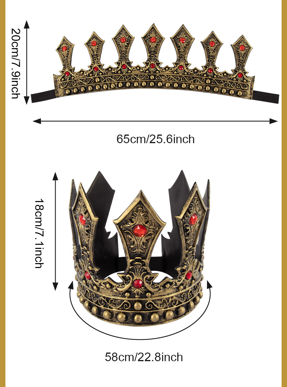 Halloween European and American Retro Luxury Palace King Crown