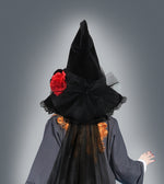 New Halloween Baroque Witch Hat Mesh Artificial Flower Costume Accessory Gothic Queen Prop Witch Hat