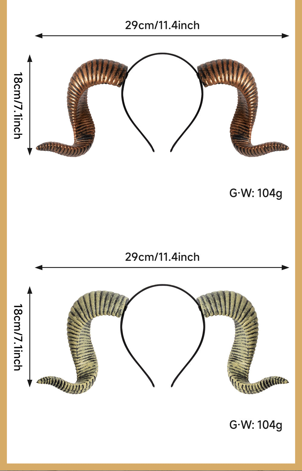 Halloween Party DIY Detachable Props RP Curved Sheep Horn Headband Festival Party Performance Headband