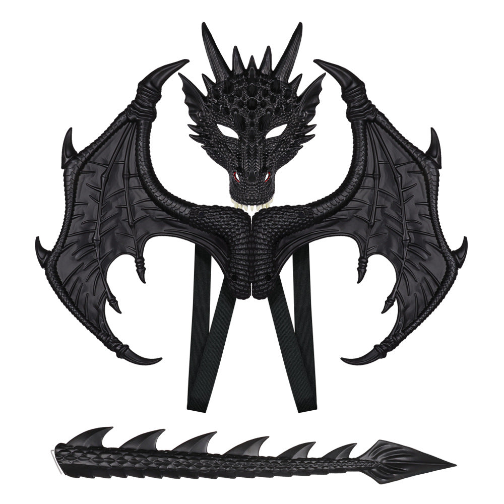 New Upgraded Ultra-Light Dragon Wings 3D Dragon Mask Halloween Children's Festival Party Costume Set Wholesale