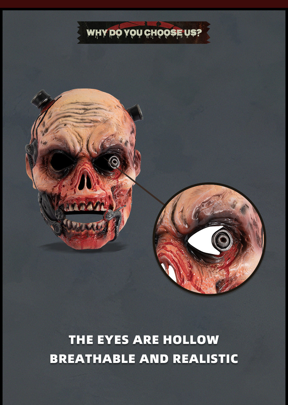 Halloween RP Zombie Horror Mask Headgear Realistic 3D Holiday Party Costume Prop