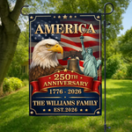 America 250th Anniversary Garden Flag, Patriotic Eagle Outdoor Yard Decor, 1776-2026 USA Birthday Banner, 4th of July Porch Gift