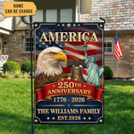America 250th Anniversary Garden Flag, Patriotic Eagle Outdoor Yard Decor, 1776-2026 USA Birthday Banner, 4th of July Porch Gift