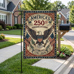 America's 250th Garden Flag, 1776-2026 Semiquincentennial Yard Banner, Patriotic Eagle Outdoor Decor, USA 250th Anniversary House Banner