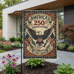 America's 250th Garden Flag, 1776-2026 Semiquincentennial Yard Banner, Patriotic Eagle Outdoor Decor, USA 250th Anniversary House Banner
