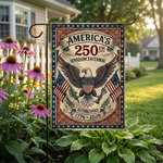 America's 250th Garden Flag, 1776-2026 Semiquincentennial Yard Banner, Patriotic Eagle Outdoor Decor, USA 250th Anniversary House Banner
