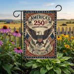 America's 250th Garden Flag, 1776-2026 Semiquincentennial Yard Banner, Patriotic Eagle Outdoor Decor, USA 250th Anniversary House Banner