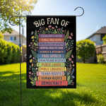 Big Fan Of Books Garden Flag, Social Justice Yard Decor, Progressive Outdoor Banner