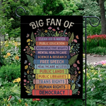 Big Fan Of Books Garden Flag, Social Justice Yard Decor, Progressive Outdoor Banner