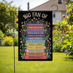 Big Fan Of Books Garden Flag, Social Justice Yard Decor, Progressive Outdoor Banner