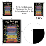 Big Fan Of Books Garden Flag, Social Justice Yard Decor, Progressive Outdoor Banner