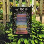 Big Fan Of Books Garden Flag, Social Justice Yard Decor, Progressive Outdoor Banner