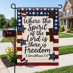 Faith Over Fear Jesus Garden Flag, Patriotic Christian Yard Sign, American Flag Cross Decor, Religious Outdoor Home Gift