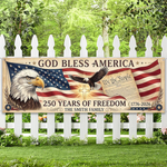 God Bless America Banner, 250 Years Freedom, Patriotic Christian Decor, USA Eagle Sign