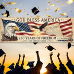 God Bless America Banner, 250 Years Freedom, Patriotic Christian Decor, USA Eagle Sign