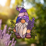 Lavender Gnome Acrylic Suncatcher, Garden Window Decor, Gnome Garden Decor, Gnome Window Decor, Christmas 2026 Decor
