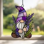 Lavender Gnome Acrylic Suncatcher, Garden Window Decor, Gnome Garden Decor, Gnome Window Decor, Christmas 2026 Decor