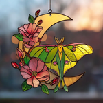 Luna Moth Butterfly Suncatcher, Butterfly Acrylic Ornament, Stained Glass Window Hangings Wall Art, Unique Christmas Gift, Gift For Her