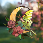 Luna Moth Butterfly Suncatcher, Butterfly Acrylic Ornament, Stained Glass Window Hangings Wall Art, Unique Christmas Gift, Gift For Her