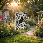 No Soliciting Garden Flag, Funny Crow Yard Sign, F-Caw-F Raven Decor, Gothic Porch Sign, Sarcastic Front Door Decor, Witchy Outdoor Gift