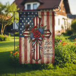 Patriotic Cross Garden Flag, 250 Years Freedom Decor, American Christian Yard Flag