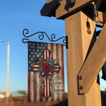 Patriotic Cross Garden Flag, 250 Years Freedom Decor, American Christian Yard Flag